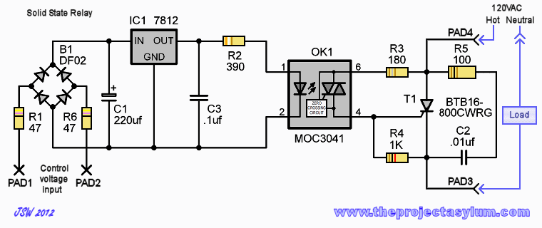 Solid State Triac Relay Schematic and Board Layout